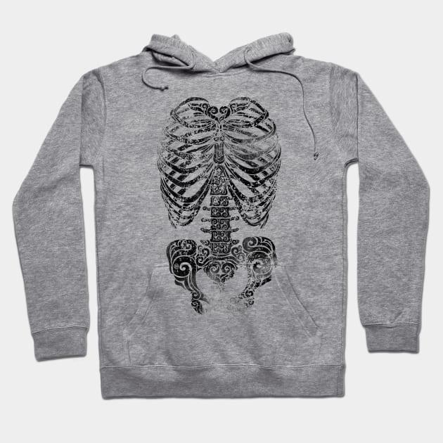 Swirly Bones Hoodie by VectorInk